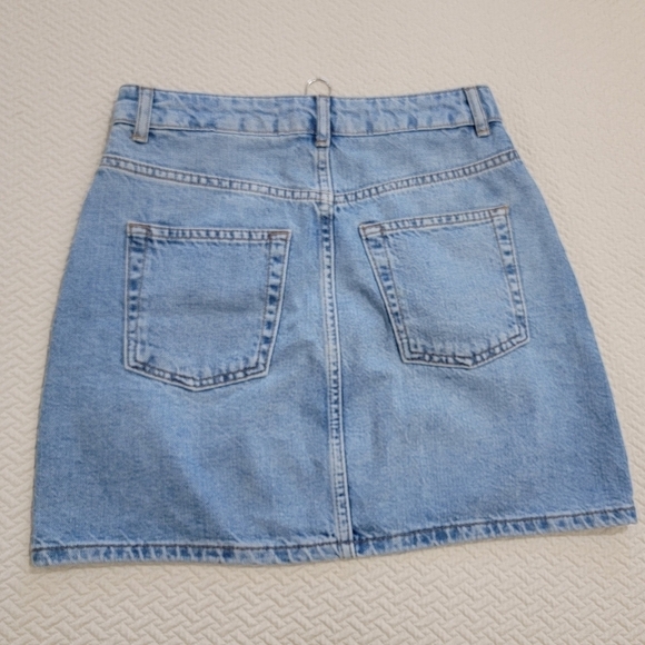 Topshop Moto Denim Mini Skirt Front zipper with Ring Pull Size 4 - Picture 7 of 16